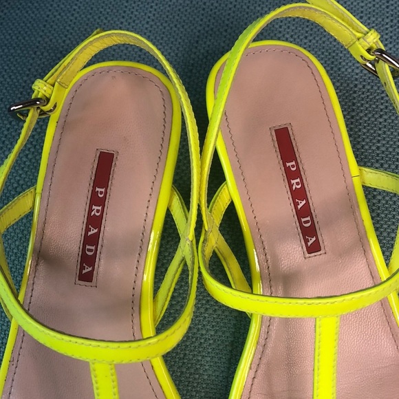 Prada Patent Leather Halter Demi Wedge Sandals - Picture 11 of 13